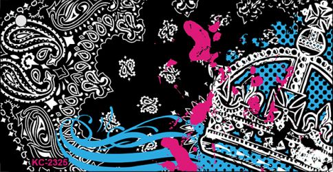 SMART BLONDE Paisley Royalty Novelty Metal Key Chain KC-2325