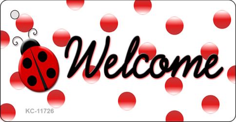 KC-11726 1.5 x 3 in. Welcome Ladybug Novelty Metal Key Chain
