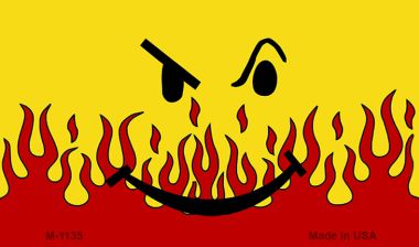 M-1135 3.5 x 2 in. Smiley Flame Novelty Metal Magnet