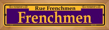 SMART BLONDE Frenchmen Purple Novelty Wood Mounted Small Metal Street Sign WB-K-1157