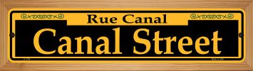 SMART BLONDE Canal Street Yellow Novelty Wood Mounted Small Metal Street Sign WB-K-1194