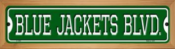 SMART BLONDE Blue Jackets BLVD Novelty Wood Mounted Small Metal Street Sign WB-K-1055