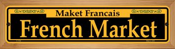 SMART BLONDE French Market Yellow Novelty Wood Mounted Small Metal Street Sign WB-K-1196