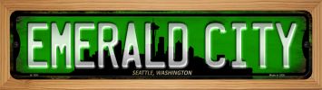 SMART BLONDE Seattle Washington Emerald City Novelty Wood Mounted Small Metal Street Sign WB-K-1251