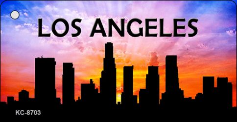 SMART BLONDE Los Angeles Silhouette Novelty Metal Key Chain KC-8703