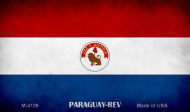 SMART BLONDE Paraguay REV Flag Novelty Metal Magnet M-4126