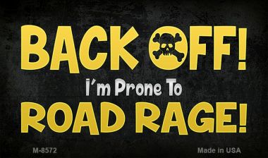 SMART BLONDE Back Off Novelty Metal Magnet M-8572