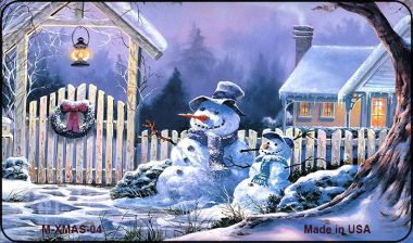 M-XMAS-04 3.5 x 2 in. Snowmen Novelty Metal Magnet -  Smart Blonde