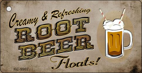 KC-9907 1.5 x 3 in. Root Beer Floats Novelty Metal Key Chain
