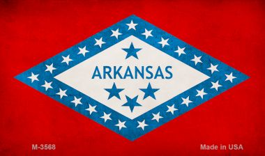 M-3568 3.5 x 2 in. Arkansas State Flag Novelty Metal Magnet