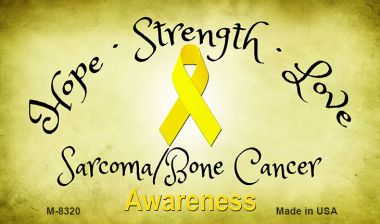 M-8320 3.5 x 2 in. Sarcoma & Bone Cancer Ribbon Novelty Metal Magnet -  Smart Blonde