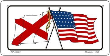 Alabama/USA Flag Novelty Metal Bicycle Plate BP-11462