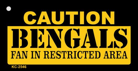 SMART BLONDE Caution Bengals Fan Area Novelty Metal Key Chain KC-2546