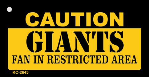 SMART BLONDE Caution Giants Fan Area Novelty Metal Key Chain KC-2645