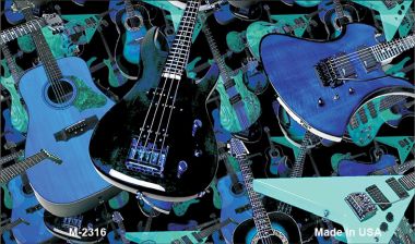 M-2316 3.5 x 2 in. Guitars Blue Novelty Metal Magnet