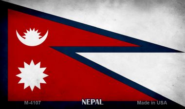 M-4107 3.5 x 2 in. Nepal Flag Novelty Metal Magnet
