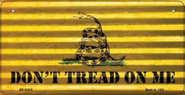 Dont Tread On Me Corrugated Novelty Metal Bicycle Plate BP-11810