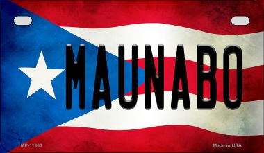 Maunabo Puerto Rico State Flag Novelty Metal Motorcycle Plate MP-11363
