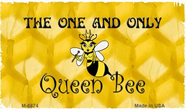 M-6874 3.5 x 2 in. Queen Bee Honey Comb Novelty Metal Magnet -  Smart Blonde