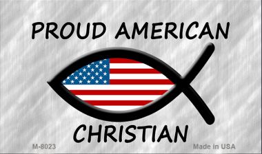 SMART BLONDE Proud American Christian Novelty Metal Magnet M-8023
