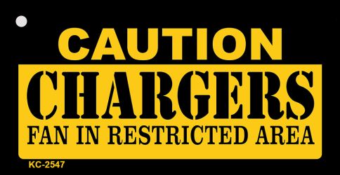 SMART BLONDE Caution Chargers Fan Area Novelty Metal Key Chain KC-2547