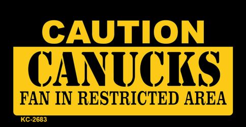 SMART BLONDE Caution Canucks Fan Area Novelty Metal Key Chain KC-2683