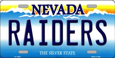 Raiders Nevada Novelty Metal License Plate Tag - Aluminum - 6 x 12 in.
