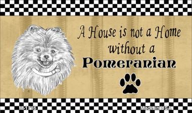 M-1716 3.5 x 2 in. Pomeranian Pencil Sketch Novelty Metal Magnet -  Smart Blonde