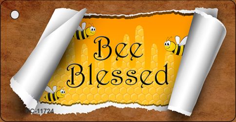 KC-11724 1.5 x 3 in. Bee Blessed Scroll Novelty Metal Key Chain -  Smart Blonde