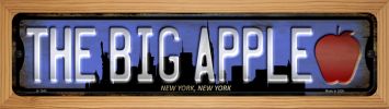 SMART BLONDE New York The Big Apple Novelty Wood Mounted Small Metal Street Sign WB-K-1243