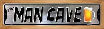 SMART BLONDE The Man Cave Novelty Wood Mounted Small Metal Street Sign WB-K-1280