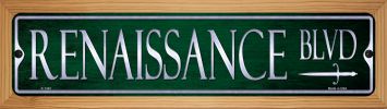 SMART BLONDE Renaissance BLVD Novelty Wood Mounted Small Metal Street Sign WB-K-1342