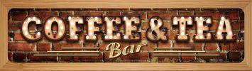 SMART BLONDE Coffee and Tea Bulb Lettering Novelty Wood Mounted Small Metal Street Sign WB-K-1388