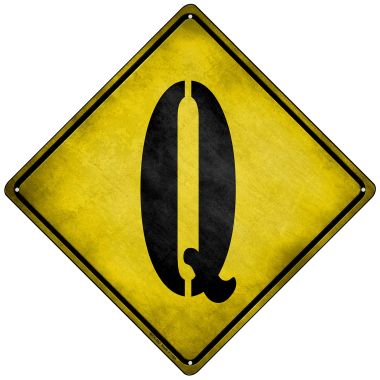 MCX-282 8.5 in. Letter Q Xing Novelty Mini Metal Crossing Sign -  Smart Blonde
