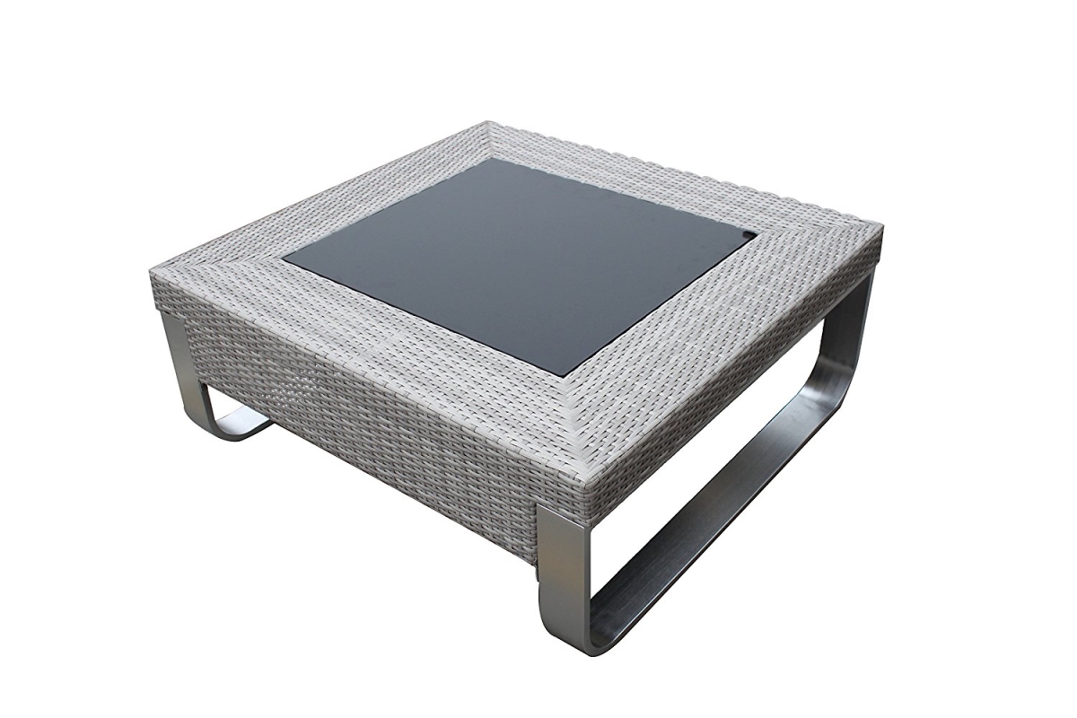 38.2 x 35.4 x 15.7 in. Coffee Table with 5 mm Black Temper Glass Top