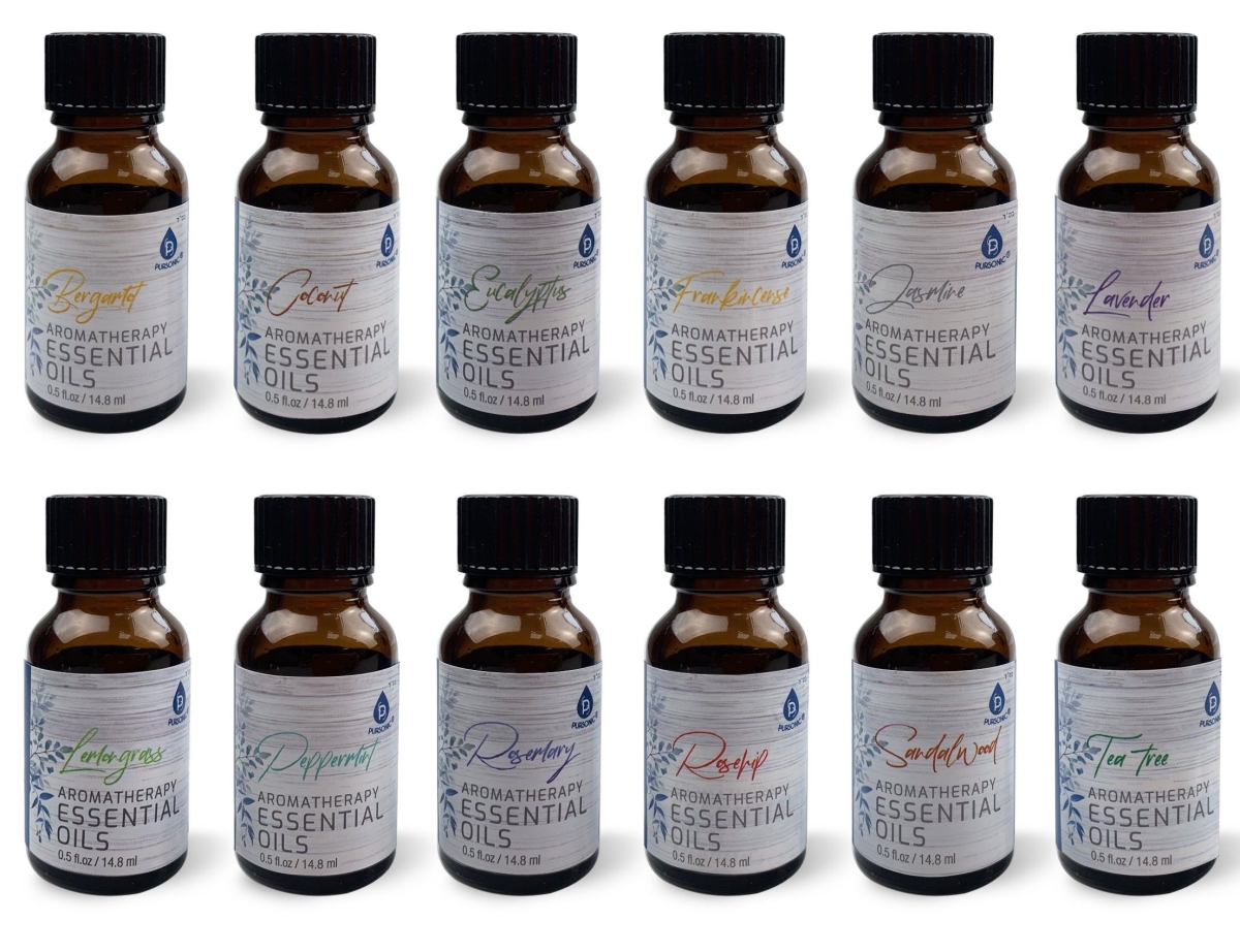 Pure Essential Aromatherapy Oils, Pack of 12