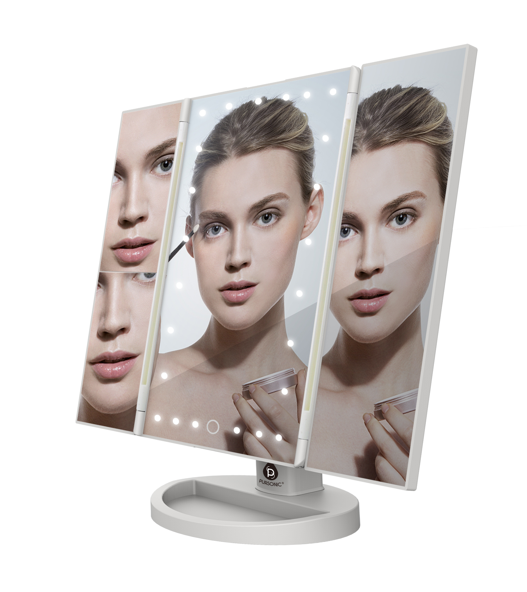 Picture of Pursonic TM24F 24 LED Tri Fold Vanity Mirror