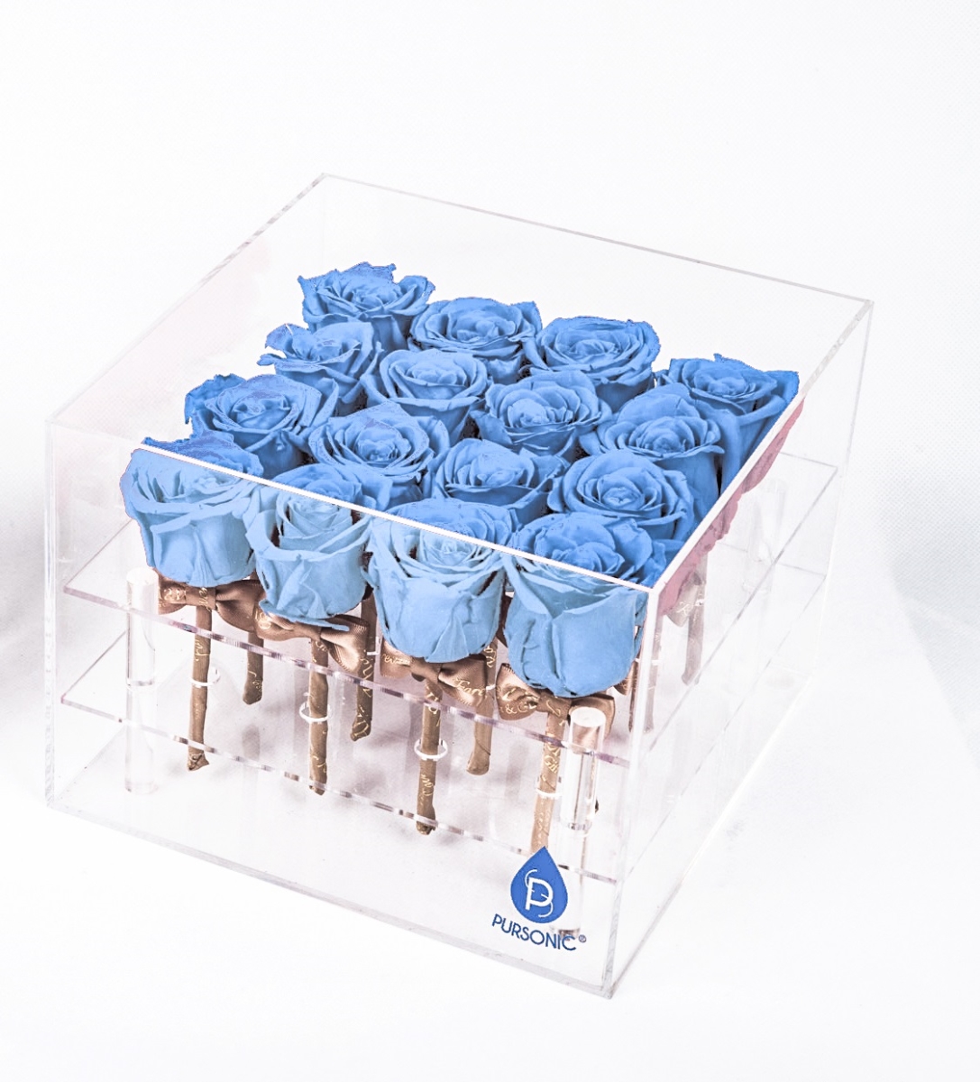 PR16BE Preserved Roses, Blue - 16 Count