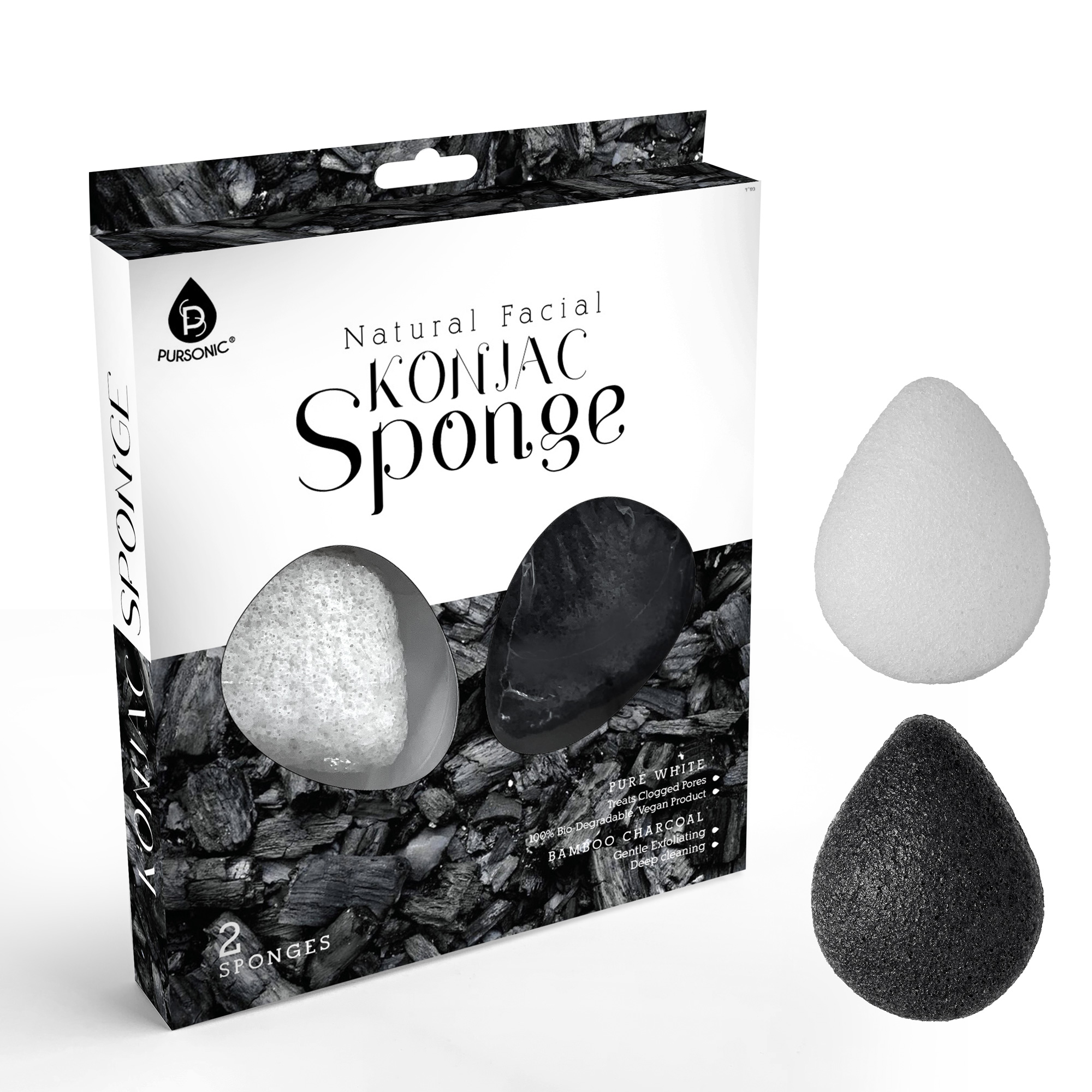 Natural Konjac Sponge - Pack of 2