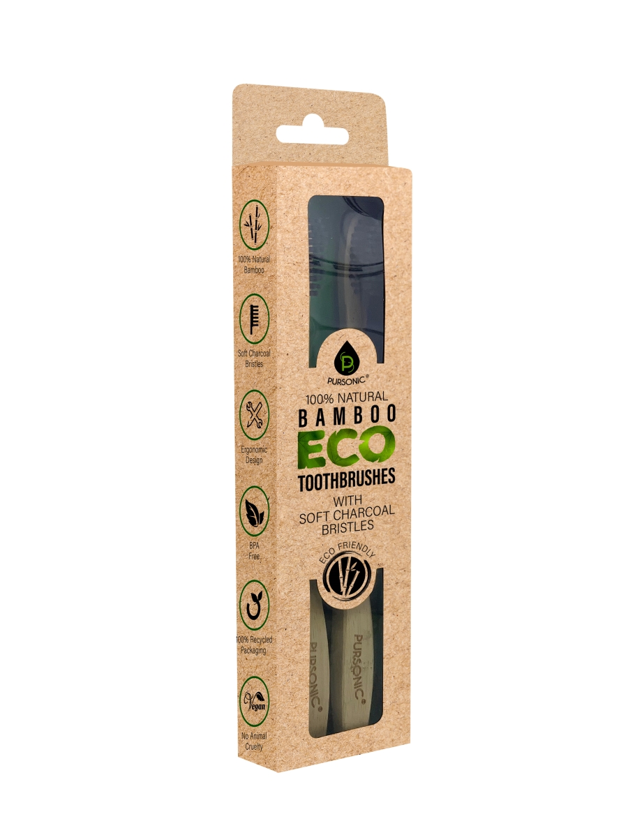 Picture of Pursonic BBTB1 100 Percent Natural Bamboo Toothbrush - Pack of 2