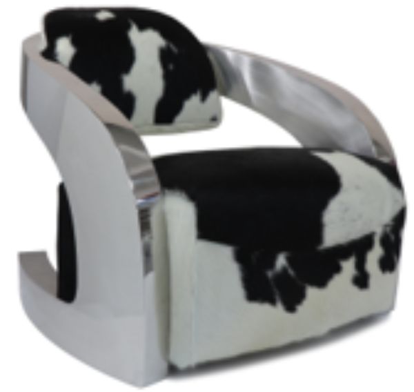 Cow Hide Outdoor Chair, Black