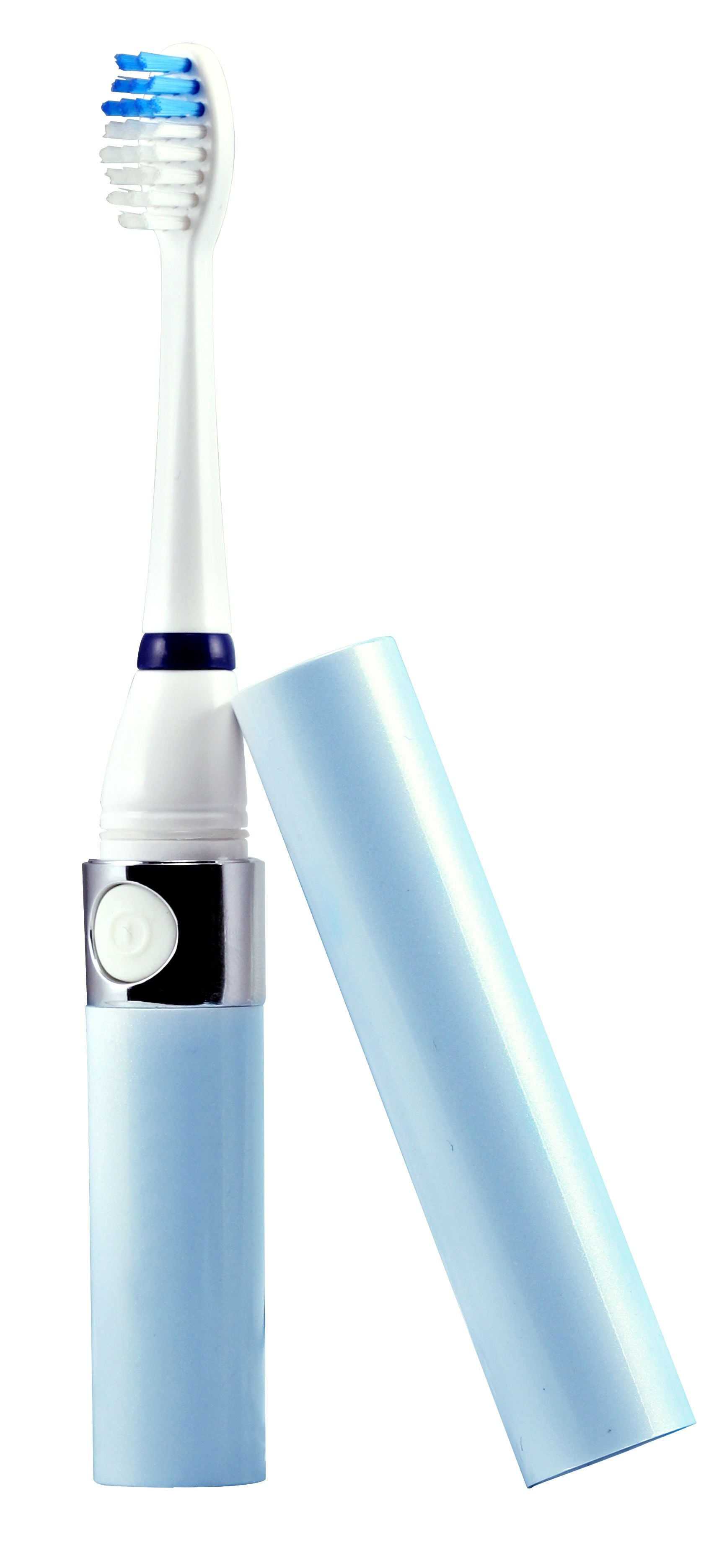 Portable Sonic Toothbrush with 3 Brush Heads, Blue
