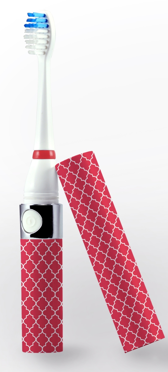 Portable Sonic Toothbrush with 3 Brush Head, Pink Lattice