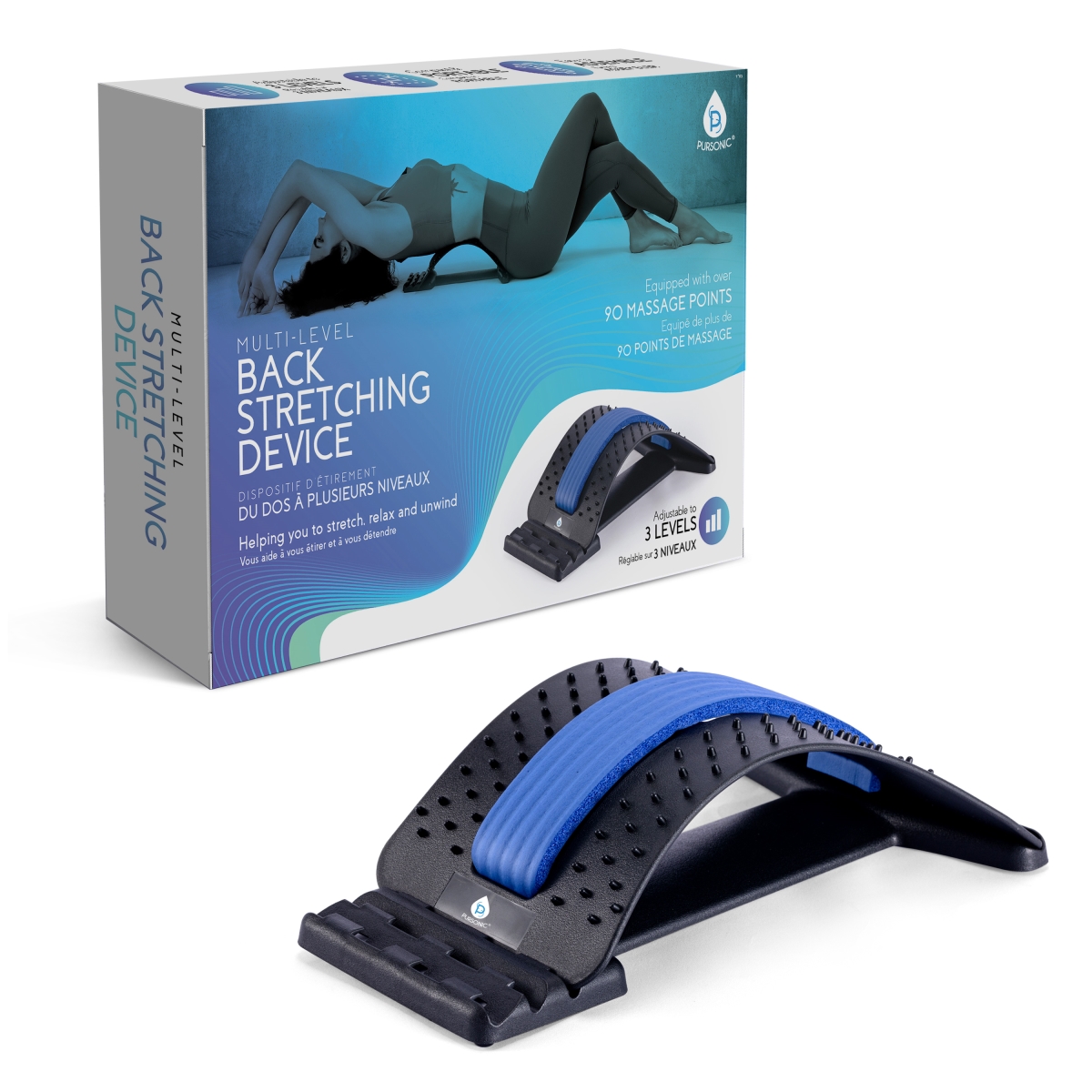 Multi Level Back Stretching Device, Black