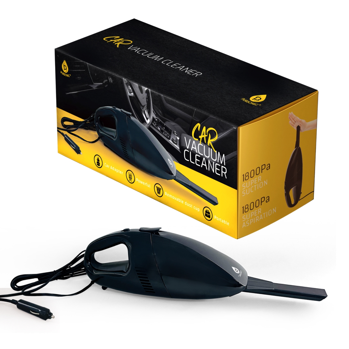 Car Vacuum Cleaner, Black