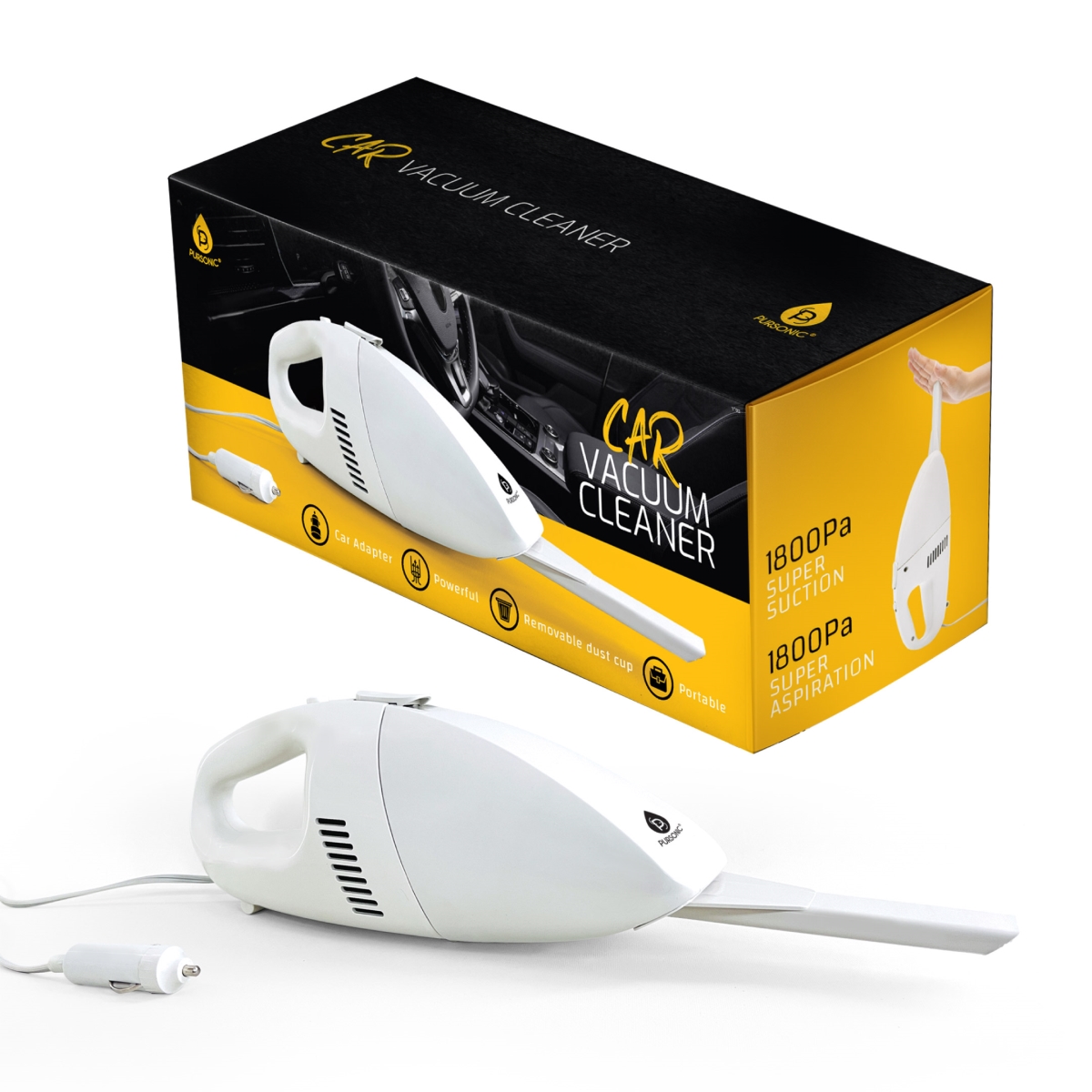 Car Vacuum Cleaner, White