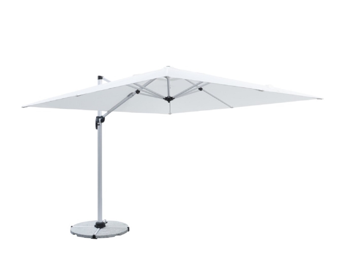 Infinity  10 x 10 ft. Umbrella with Marble Base, White