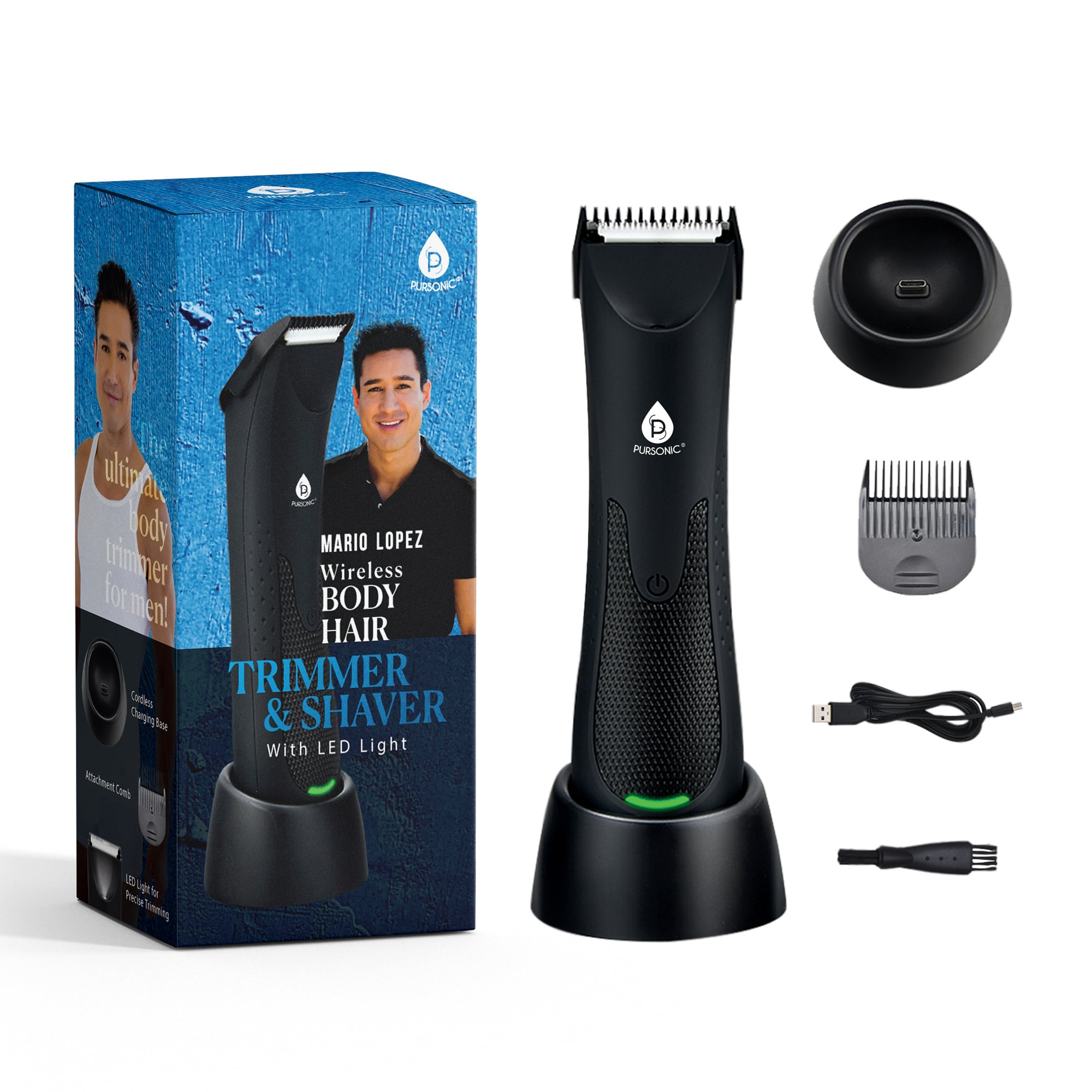 MLTCA40 Wireless Body Hair Trimmer & Shaver with LED Light, Black