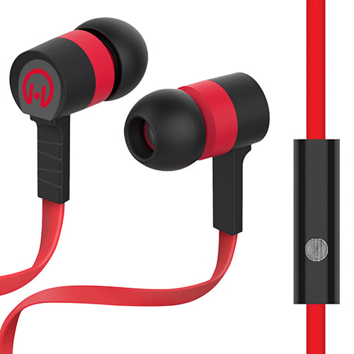 Low Ryder Earphones with Mic - Red & Black