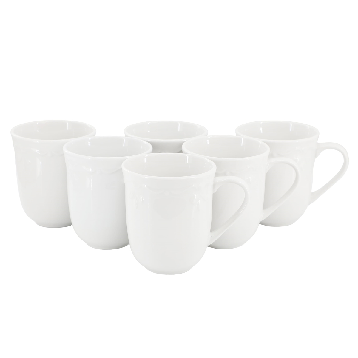 Picture of Elama ELM-HENRYI-MUG Elama Henryi 6 Piece 12 Ounce Porcelain Mug Set in White